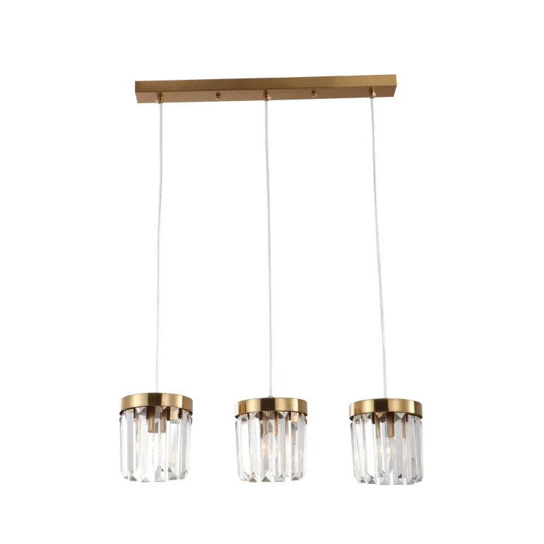 3-solas E14 Prás Prás Brushed K9 Solas Pendant Barra Crystal