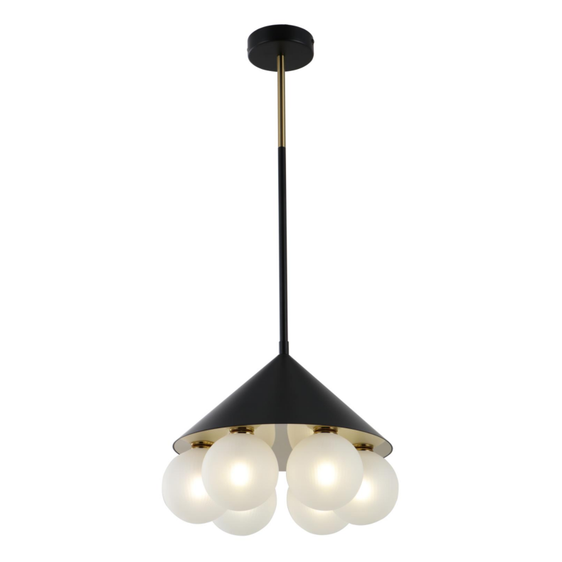 Lampa pendant geoiméadrach íostach 6-soilse