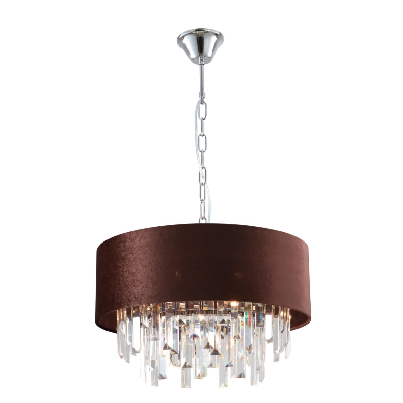 7-Solas K9 Crystal Velvet Drum Shades Chandelier