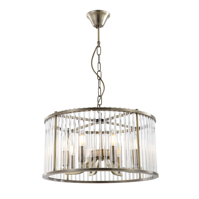 Chandelier Cage Práis Antique 8-Light le slata gloine