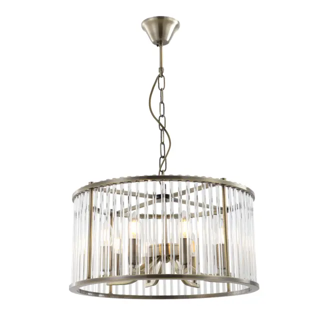 Chandelier Cage Práis Antique 8-Light le slata gloine