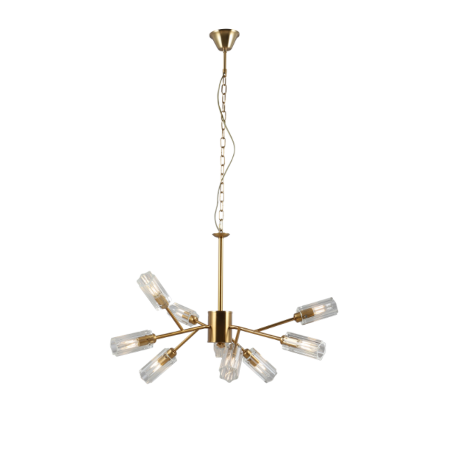 Chandelier Óir Gloine 9-Solas