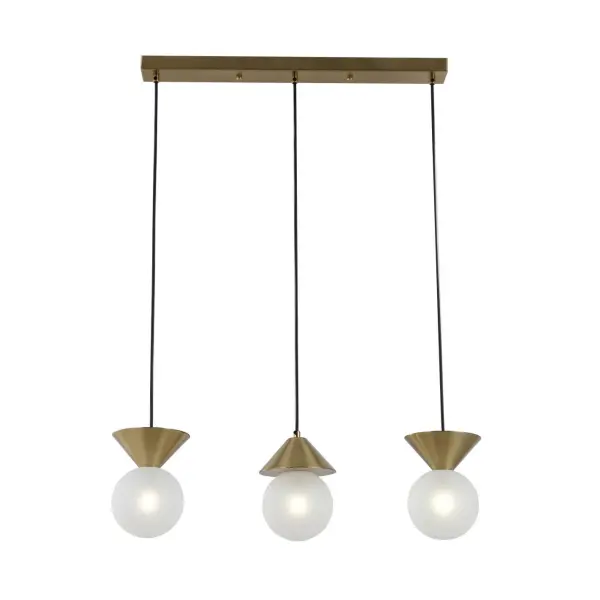 Lampa pendant líneach 3-soilse práis brushed brushed