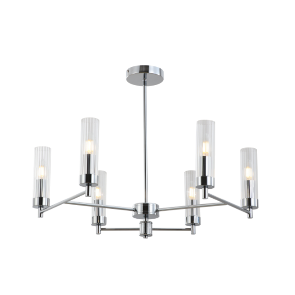 Lampa uasteorainn feadán gloine chrome-plátáilte