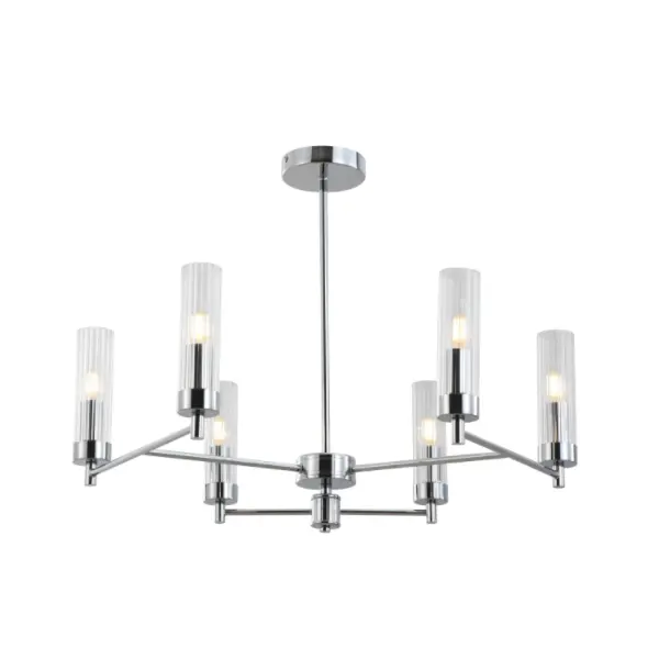 Lampa uasteorainn feadán gloine chrome-plátáilte