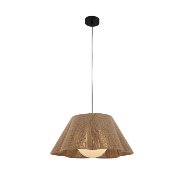 Téad cnáibe agus lampa pendant scáth gloine