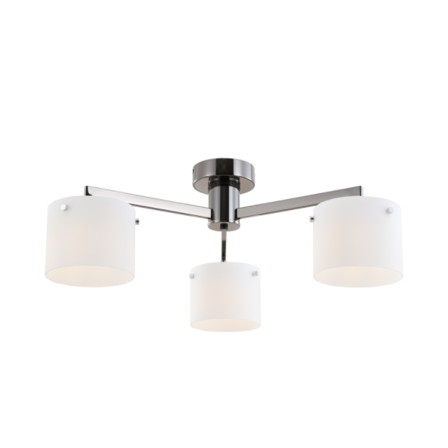 Lampa uasteorainn chrome dubh íostach 3-soilse íostach