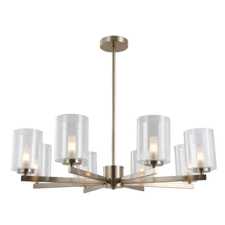 Chandelier Óir Nua-Aimseartha Le 8-Soilse