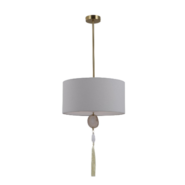 Lampa Pendant Copar Agate Nádúrtha Lampa