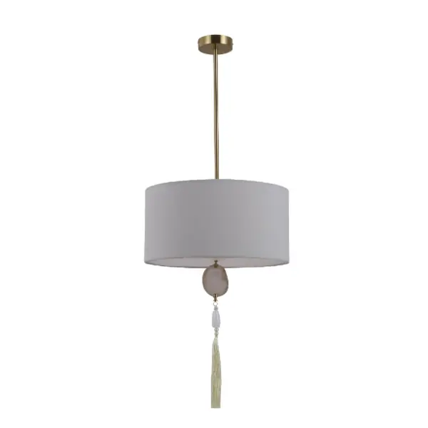 Lampa Pendant Copar Agate Nádúrtha Lampa